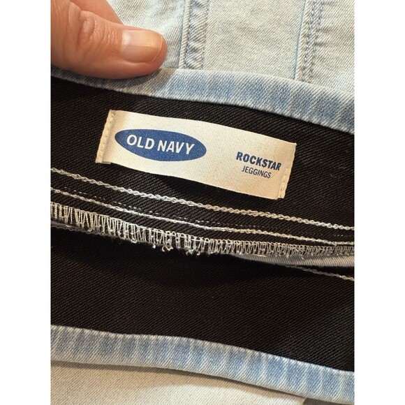Old Navy Jeans Light Wash 16 Distressed Rockstar Elastic Pull On - Picture 8 of 9
